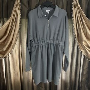 TOPSHOP md length, grey, long sleeve dress size 10